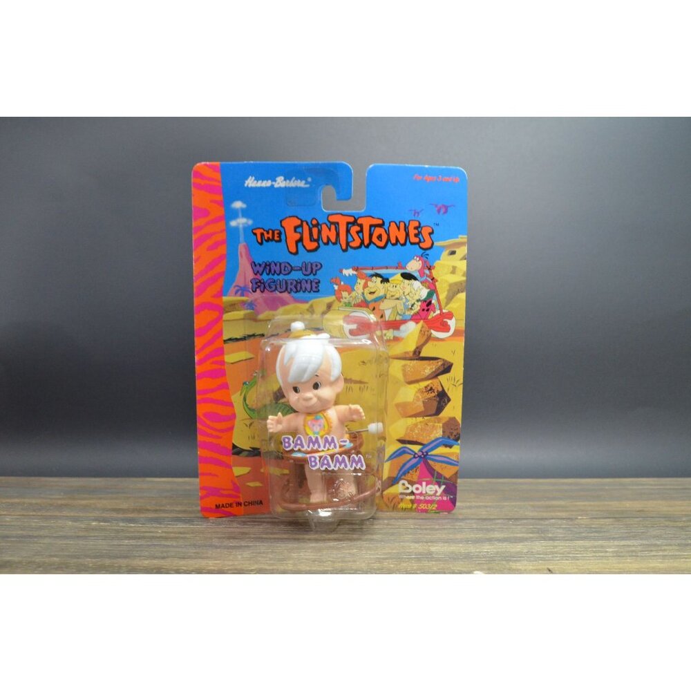 1994 Bamm Bamm Wind-Up Toy Boley Hanna Barbera Plastic Flintstones Vintage